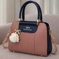 TBM The Bag Master Luxury Handbag – Elegant Two-Tone Designer Tote for Women (Black Maroon)